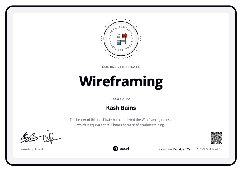 Information Architecture & Wireframing